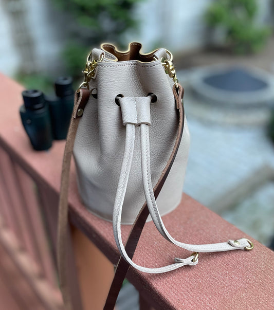 A Goatskin Bucket Bag Neutral